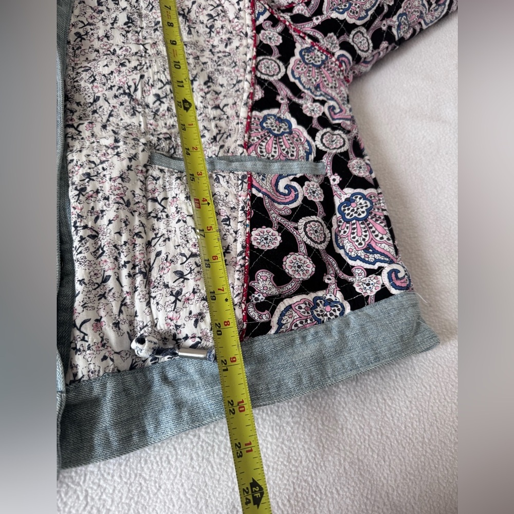Anthropologie BlankNYC Denim-Trimmed Reversible Patchwork Jacket size M - Picture 6 of 11